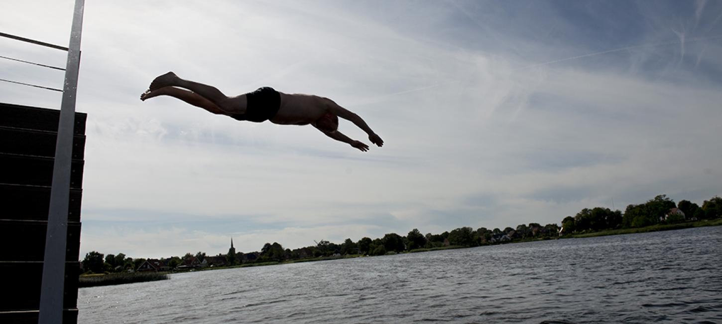 Spring i Jels Sø fra tårnet ved Jels Søbad